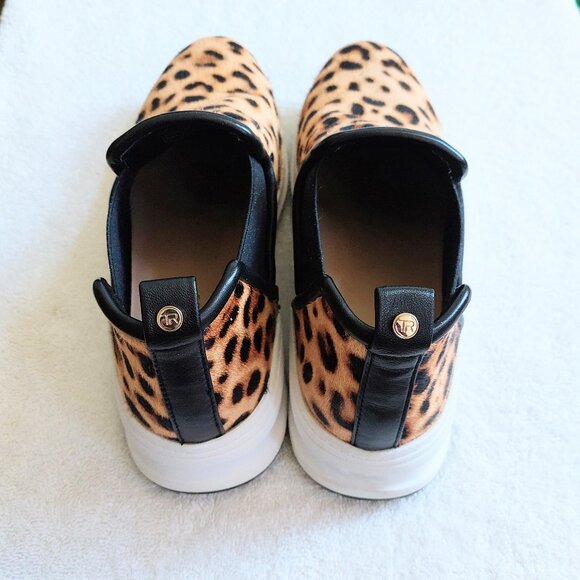 Taryn Rose Zayda leopard calf-hair slip-on sneakers US11 EU42 - Picture 3 of 11
